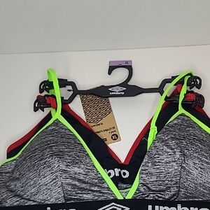 Umbro Women's Gray and Neon Green Sports Bra